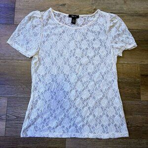 Style & Co. Ivory White Lace Blouse